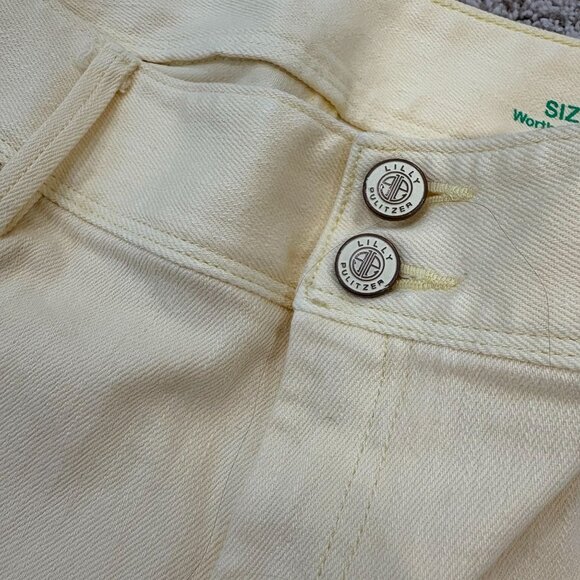 Lilly Pulitzer Womens Size 14 Cream Worth Straight Jeans Cotton Blend - Picture 4 of 7